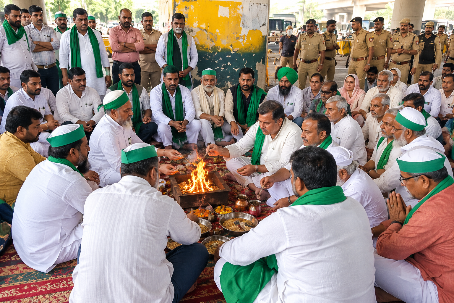 गाजीपुर बॉर्डर पर किसानों ने किया हवन, 2018 की किसान क्रांति यात्रा को किया याद