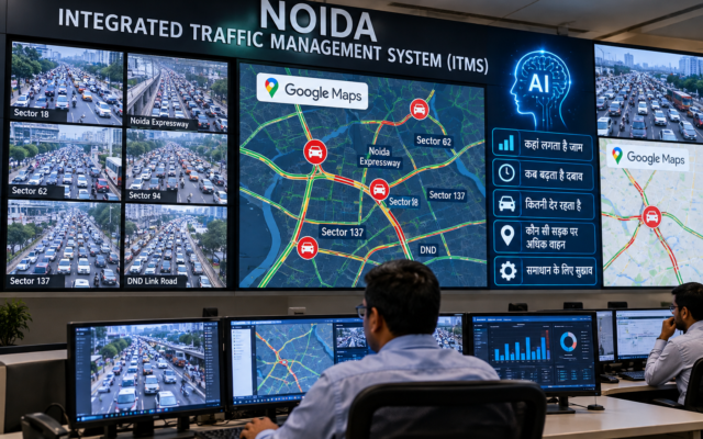 नोएडा में AI से पकड़ा जाएगा जाम का पैटर्न, Google Maps से जुड़ेगा ट्रैफिक सिस्टम