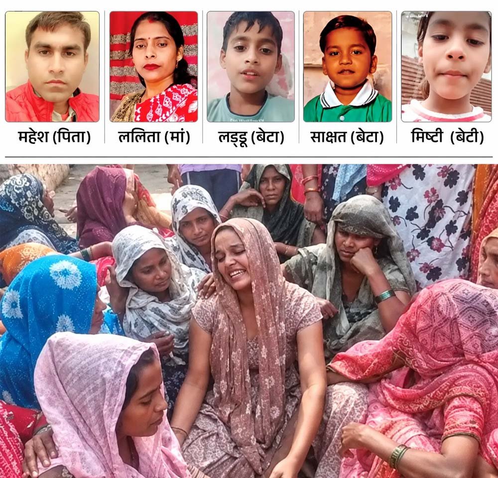 ग्रेटर नोएडा में एक ही परिवार के पांच लोगों की मौत, घर में मिले पति-पत्नी और तीन बच्चों के शव