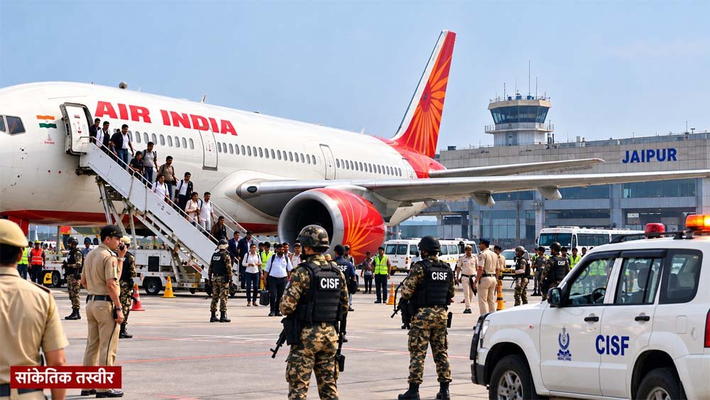 एअर इंडिया की फ्लाइट में हाईजैक अलर्ट से हड़कंप, जयपुर में करानी पड़ी इमरजेंसी लैंडिंग; शुरुआती जांच में गलती से बटन दबने की आशंका