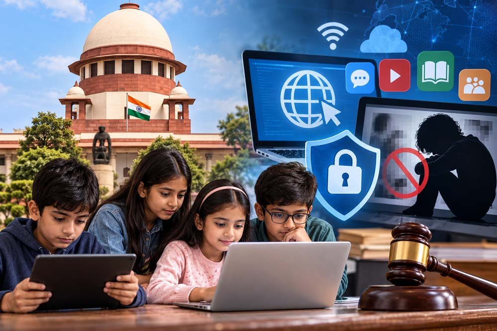 सुप्रीम कोर्ट की अहम टिप्पणी: बच्चों को इंटरनेट से दूर रखना समाधान नहीं, ऑनलाइन सुरक्षा के लिए बनेगा राष्ट्रीय डेटाबेस