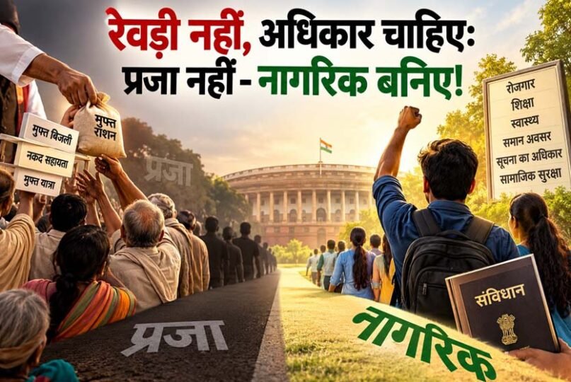 रेवड़ी नहीं, अधिकार चाहिए: प्रजा नहीं- नागरिक बनिए!