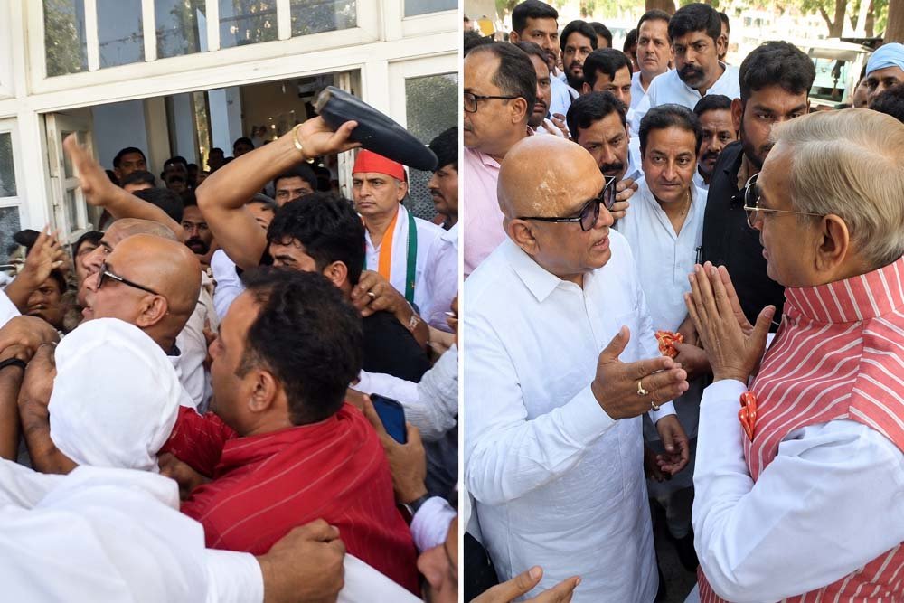 यूपी कांग्रेस मुख्यालय में भिड़े नेता-कार्यकर्ता, जूते-चप्पल चलने का आरोप: अजय राय धरने पर बैठे