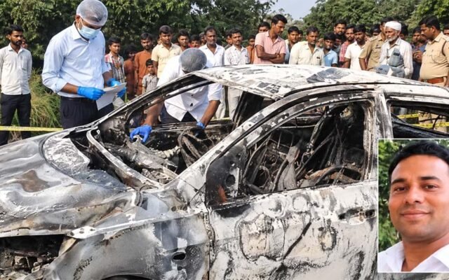 बाराबंकी में CNG कार बनी आग का गोला, चालक की दर्दनाक मौत; चार महीने पहले खरीदी थी गाड़ी
