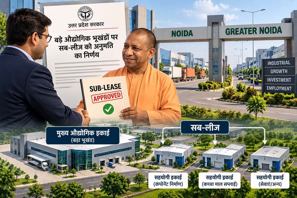 नोएडा-ग्रेटर नोएडा में उद्योगों को बड़ी राहत, बड़े भूखंडों की सब-लीज का रास्ता साफ