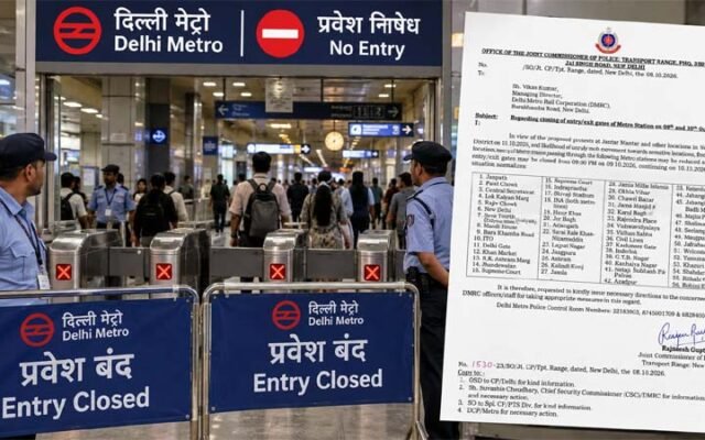 दिल्ली में प्रदर्शन के चलते मेट्रो यात्रियों की बढ़ सकती है परेशानी, 57 स्टेशनों के गेट बंद करने की तैयारी