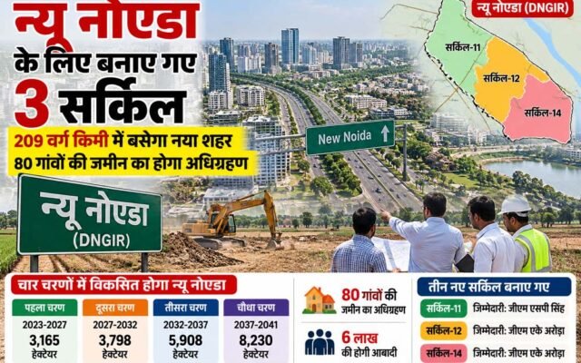 न्यू नोएडा के विकास को रफ्तार देने की तैयारी, 3 नए सर्किल गठित; 80 गांवों की जमीन पर बसेगा शहर