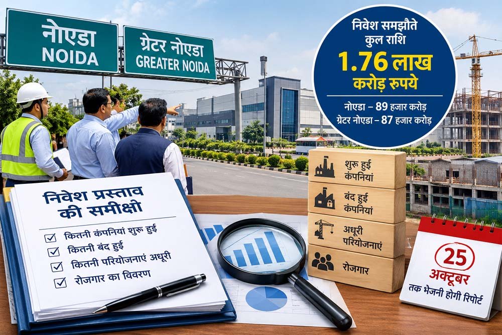 नोएडा-ग्रेटर नोएडा में निवेश प्रस्तावों की होगी जमीनी पड़ताल, 1.76 लाख करोड़ के निवेश का मांगा ब्योरा