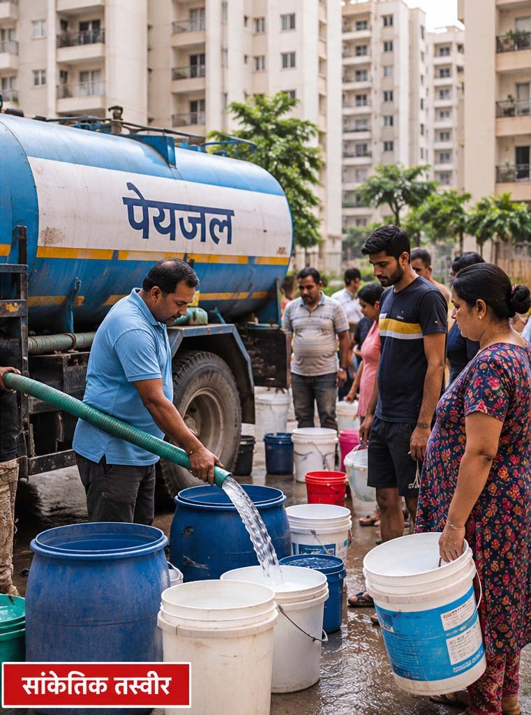 ग्रेटर नोएडा वेस्ट की इको विलेज-2 सोसायटी में पानी का संकट, हजारों निवासियों की दिनचर्या प्रभावित