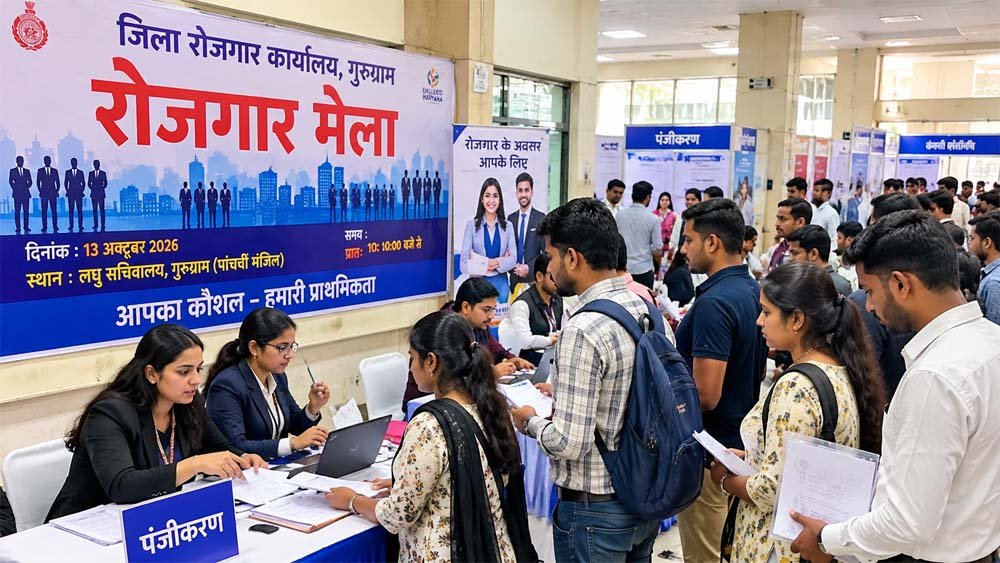 गुरुग्राम में आज रोजगार मेला, 12वीं पास से ITI और स्नातकोत्तर तक के युवाओं को मौका