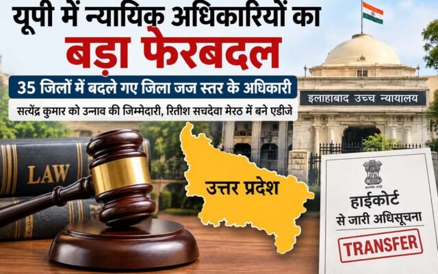 यूपी में न्यायिक अधिकारियों का बड़ा फेरबदल, 35 जिलों में बदले गए जिला जज स्तर के अधिकारी