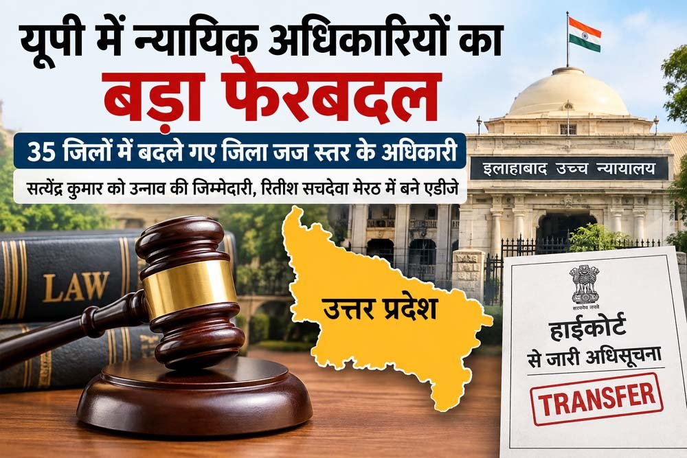 यूपी में न्यायिक अधिकारियों का बड़ा फेरबदल, 35 जिलों में बदले गए जिला जज स्तर के अधिकारी